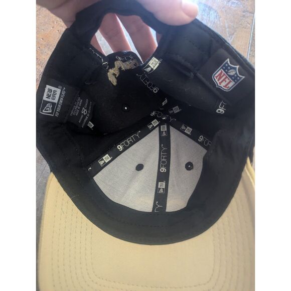 New Era 9FORTY New Orleans Saints Hat NFL Adjustable Black Gold Fleur De Lis - Picture 3 of 3